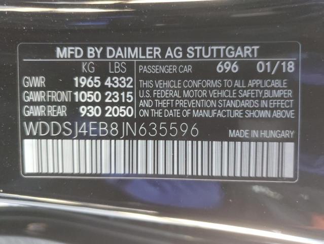 VIN WDDSJ4EB8JN635596 2018 MERCEDES-BENZ CLA-CLASS no.12