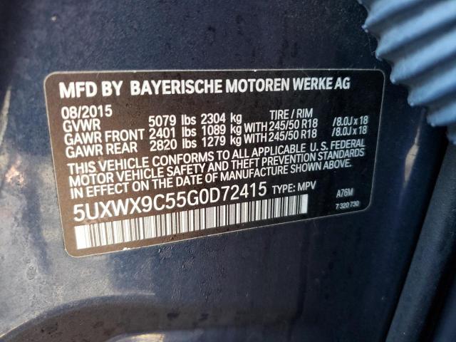 VIN 5UXWX9C55G0D72415 2016 BMW X3 no.13