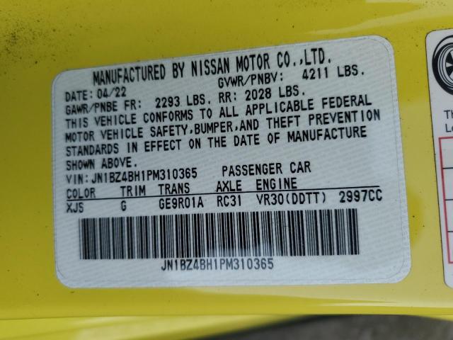 2023 NISSAN Z PERFORMA JN1BZ4BH1PM310365