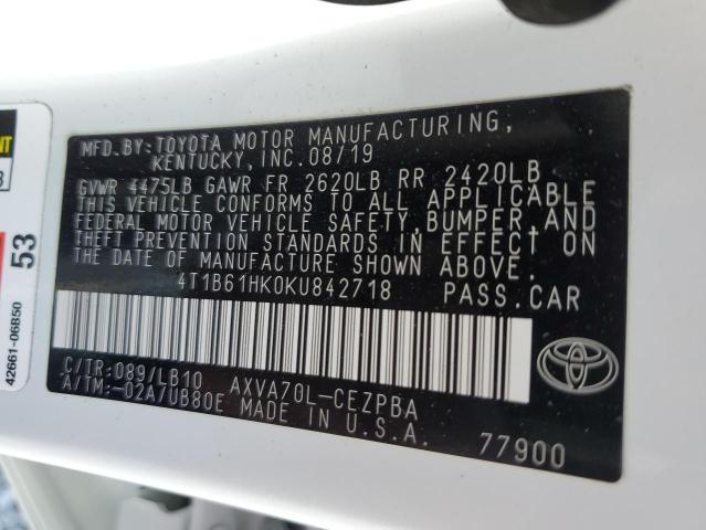 2019 TOYOTA CAMRY XSE - 4T1B61HK0KU842718