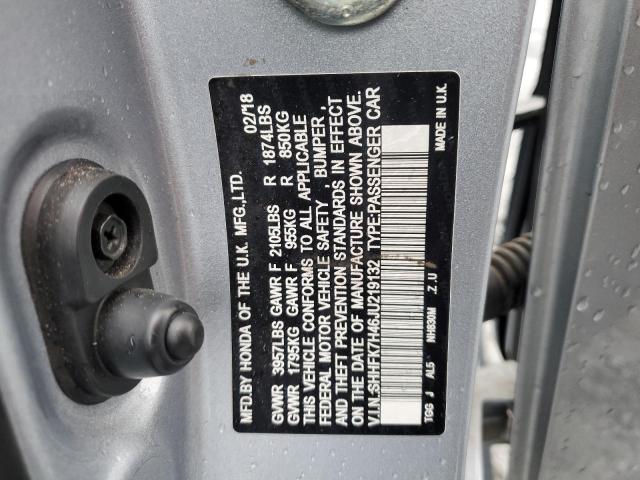 2018 HONDA CIVIC SHHFK7H46JU219132