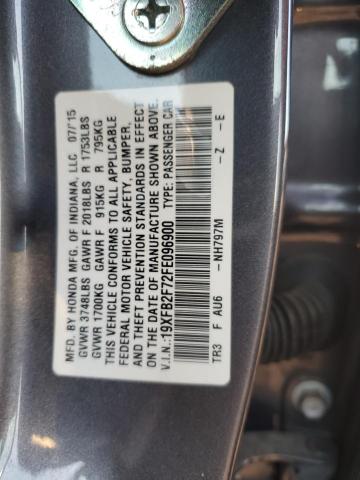 2015 HONDA CIVIC SE - 19XFB2F72FE096900