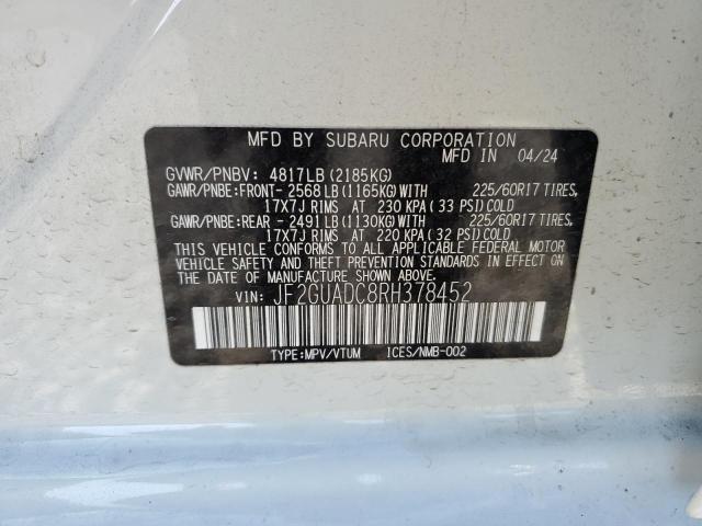 2024 SUBARU CROSSTREK - JF2GUADC8RH378452