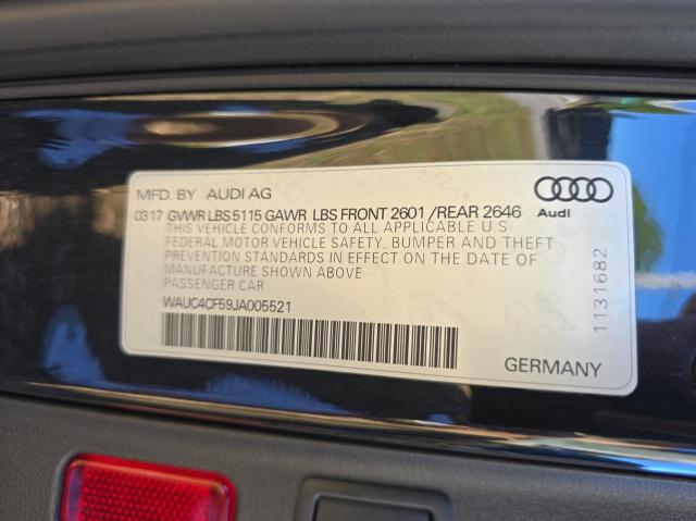 2018 AUDI S5 PRESTIG WAUC4CF59JA005521