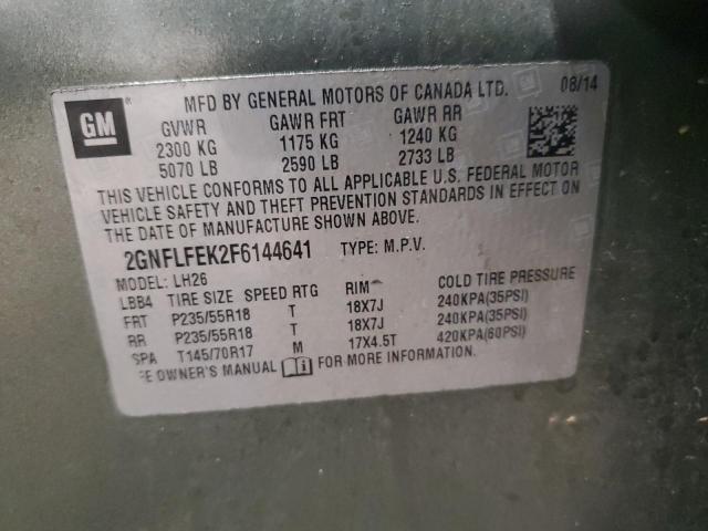2015 CHEVROLET EQUINOX LT - 2GNFLFEK2F6144641