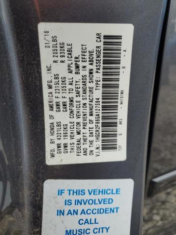 VIN 1HGCR2F86GA127594 2016 HONDA ACCORD no.12