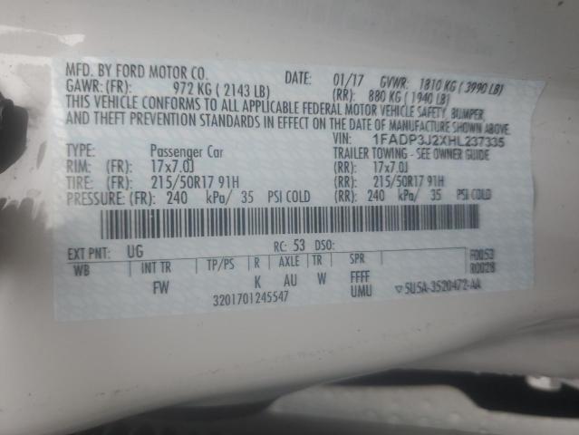 2017 FORD FOCUS TITA - 1FADP3J2XHL237335