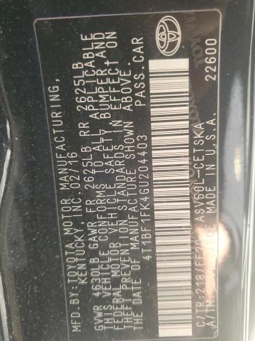 2016 TOYOTA CAMRY LE - 4T1BF1FK4GU204403