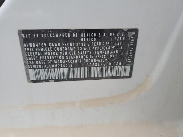 2017 VOLKSWAGEN JETTA S - 3VW2B7AJ6HM274019