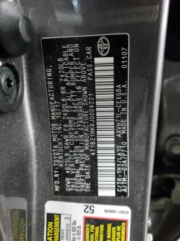 2018 TOYOTA CAMRY HYBR 4T1B21HK6JU004221