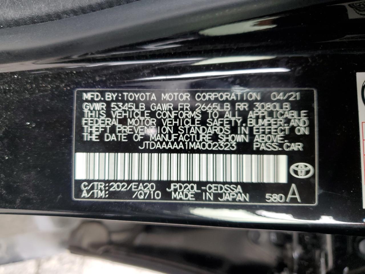 Lot #3049474638 2021 TOYOTA MIRAI XLE