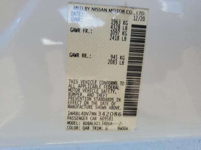 2021 NISSAN ALTIMA SV - 1N4BL4DV7MN342086