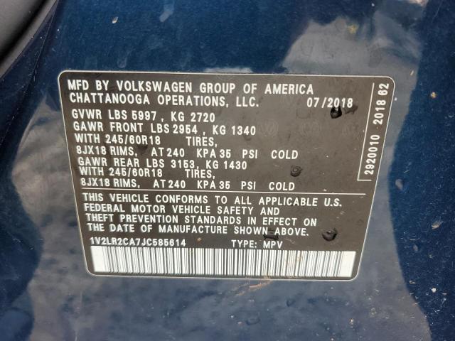 2018 VOLKSWAGEN ATLAS SE - 1V2LR2CA7JC585614