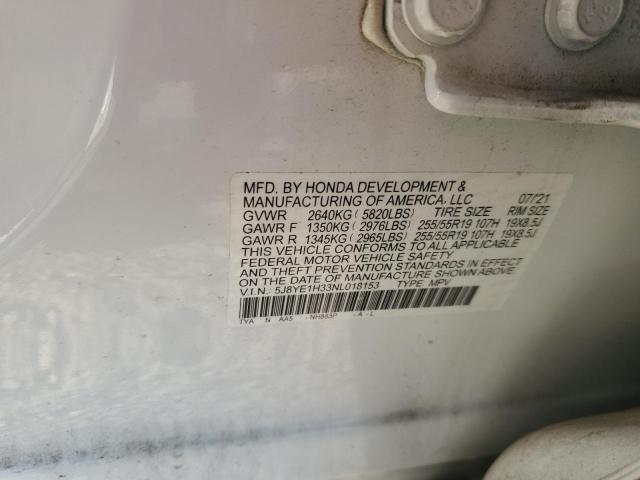 2022 ACURA MDX 5J8YE1H33NL018153