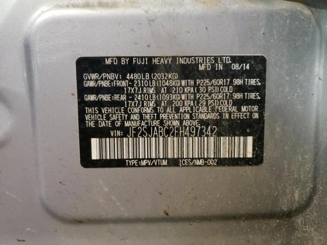 2015 SUBARU FORESTER 2 - JF2SJABC2FH497342