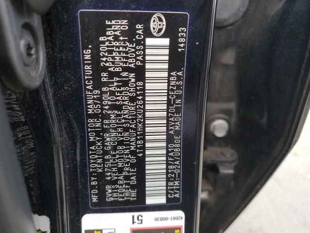2019 TOYOTA CAMRY L - 4T1B11HK2KU264118