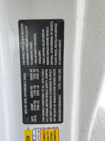 2019 BUICK CASCADA SP W04WJ3N57KG364403