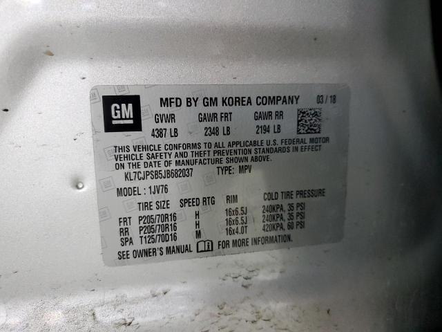 2018 CHEVROLET TRAX 1LT - KL7CJPSB5JB682037