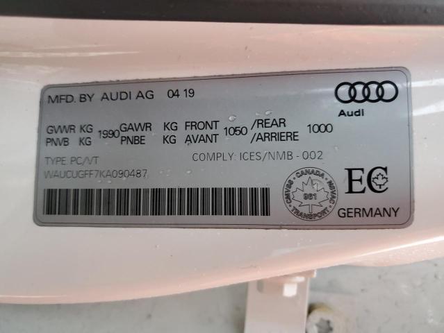 2019 AUDI A3 PROGRES WAUCUGFF7KA090487
