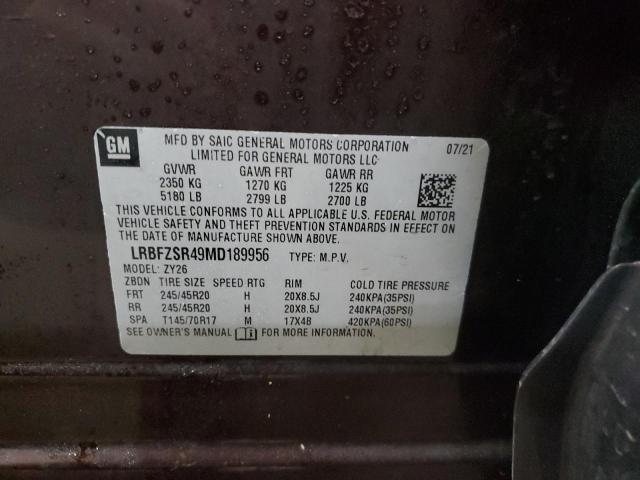 2021 BUICK ENVISION A - LRBFZSR49MD189956