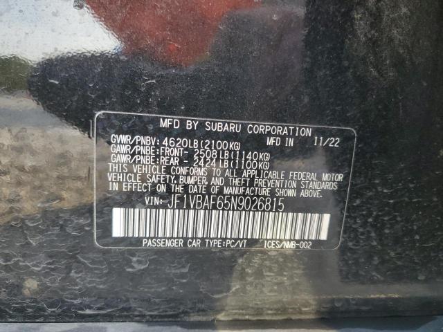 2022 SUBARU WRX PREMIU - JF1VBAF65N9026815