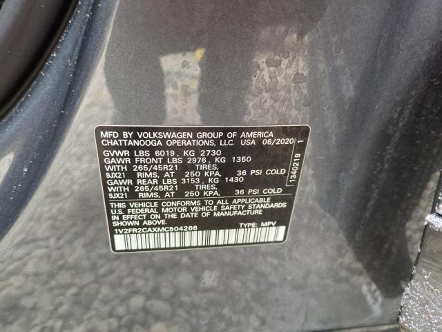 2021 VOLKSWAGEN ATLAS SEL - 1V2FR2CAXMC504266