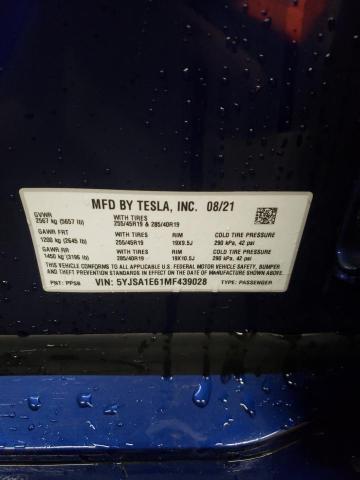 2021 TESLA MODEL S - 5YJSA1E61MF439028