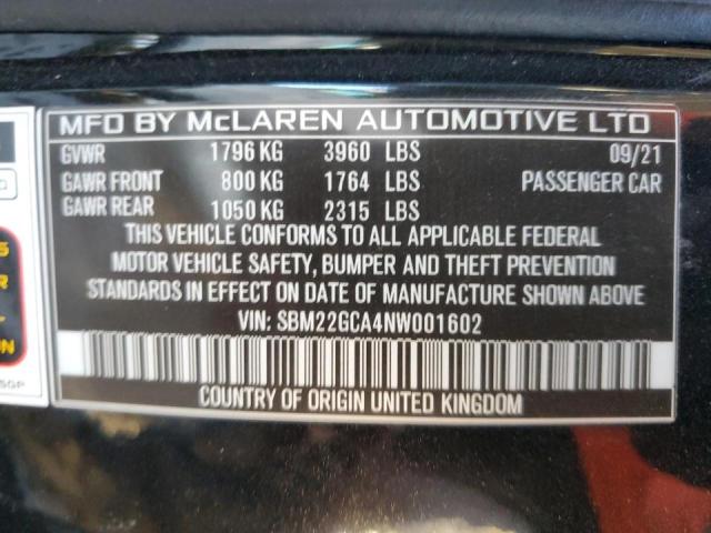 VIN SBM22GCA4NW001602 2022 MCLAREN AUTOMOTIVE GT no.12