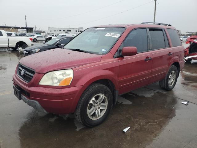 HONDA PILOT EX 2005 red 4dr spor gas 5FNYF18475B046920 photo #1