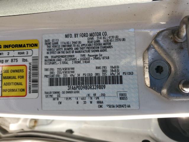 VIN 3FA6P0D98DR339809 2013 FORD FUSION no.12