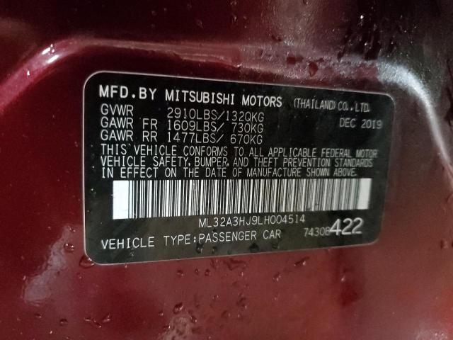 2020 MITSUBISHI MIRAGE ES - ML32A3HJ9LH004514