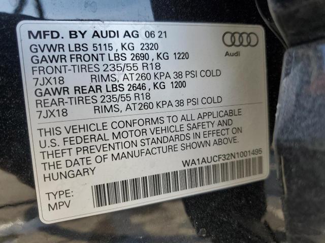 VIN WA1AUCF32N1001495 2022 AUDI Q3 no.13