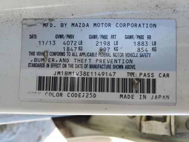 VIN JM1BM1W38E1149147 2014 MAZDA 3 no.12