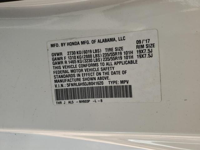 2018 HONDA ODYSSEY EL 5FNRL6H93JB041620