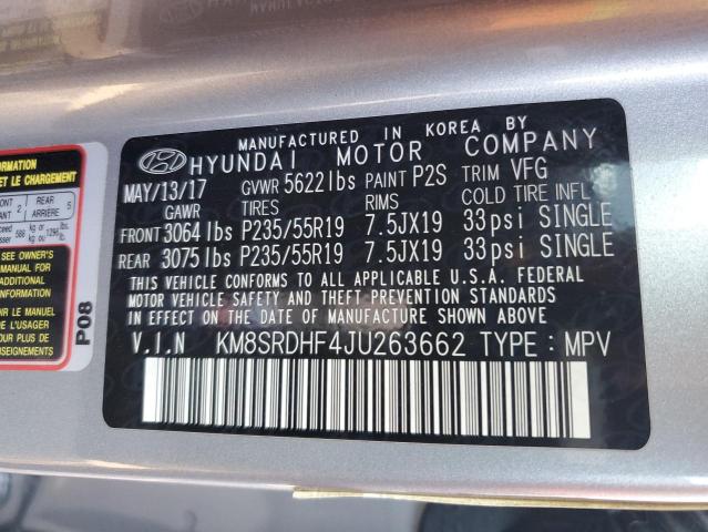 2018 HYUNDAI SANTA FE S - KM8SRDHF4JU263662