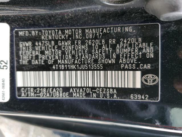 2018 TOYOTA CAMRY L - 4T1B11HK1JU513555