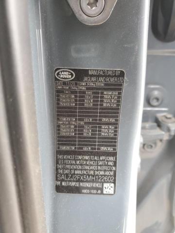 2021 LAND ROVER RANGE ROVE - SALZJ2FX5MH122602