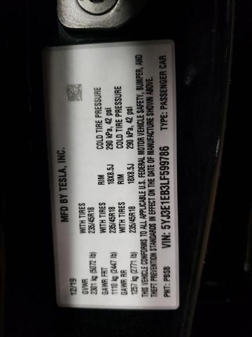 2020 TESLA MODEL 3 - 5YJ3E1EB3LF599786