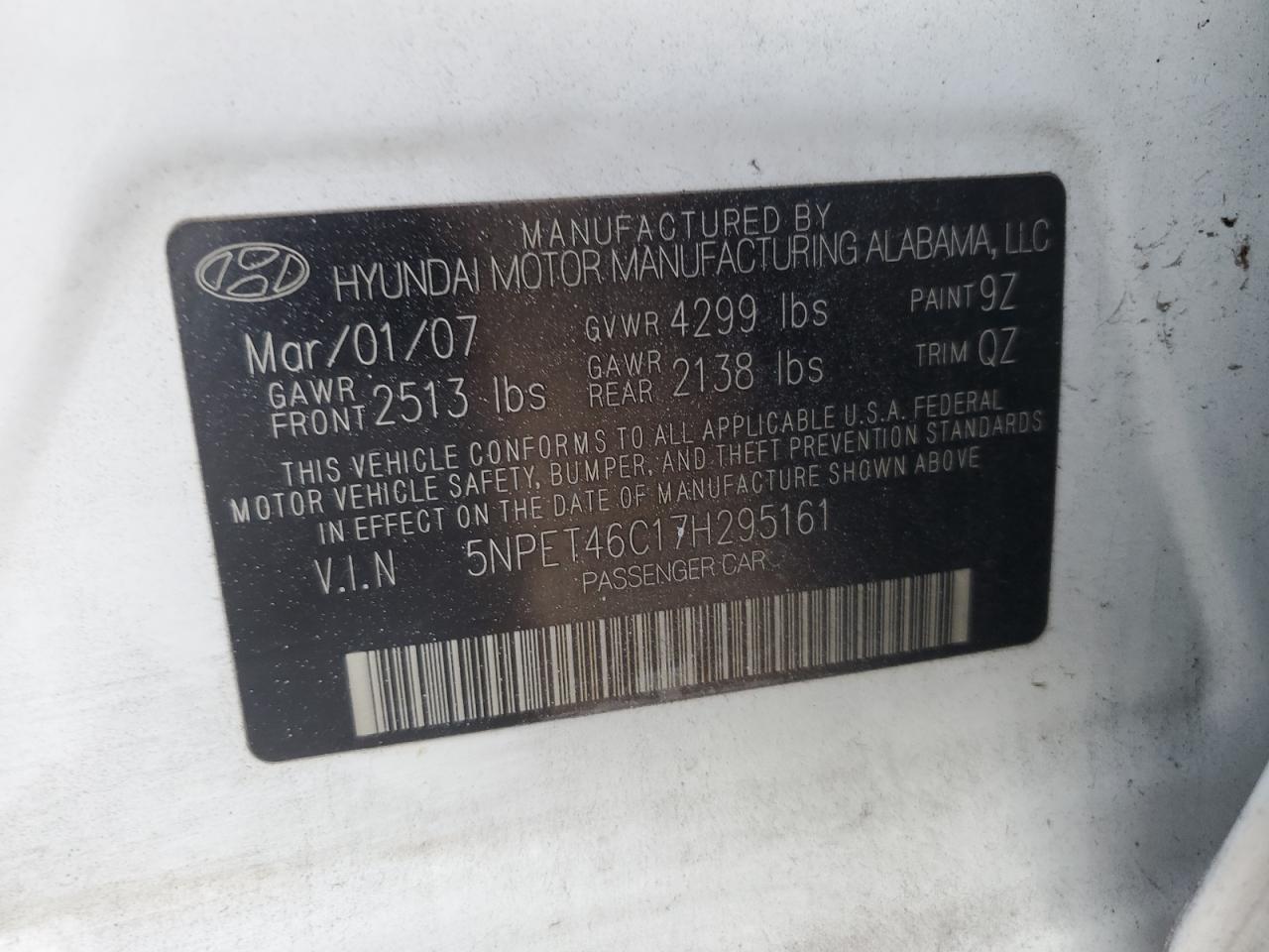 Lot #3022818354 2007 HYUNDAI SONATA GLS