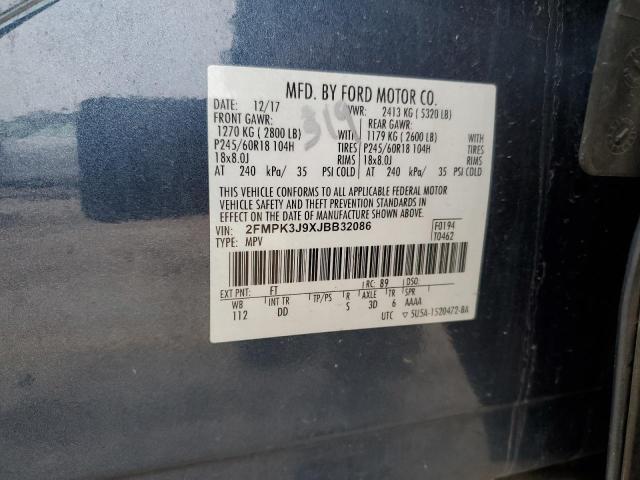 2018 FORD EDGE SEL - 2FMPK3J9XJBB32086