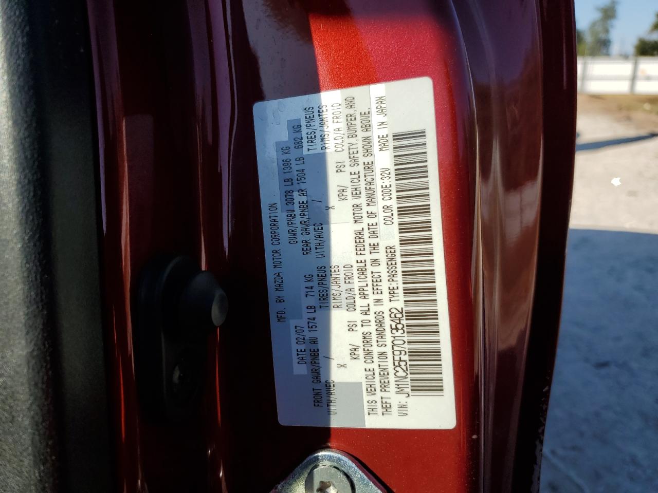 Lot #3028578948 2007 MAZDA MX-5 MIATA