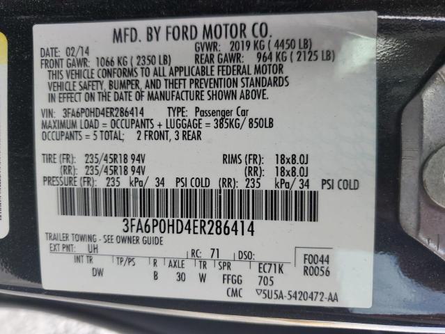 VIN 3FA6P0HD4ER286414 2014 FORD FUSION no.13