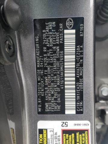 2021 TOYOTA CAMRY SE - 4T1G11AK9MU576956