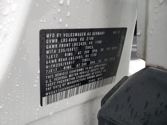 2017 VOLKSWAGEN TIGUAN S - WVGAV7AX9HK042351