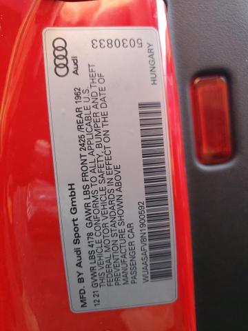 2022 AUDI TT RS - WUAASAFV8N1900592