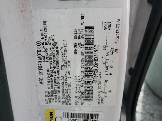 2017 FORD FUSION TIT - 3FA6P0RU5HR261962