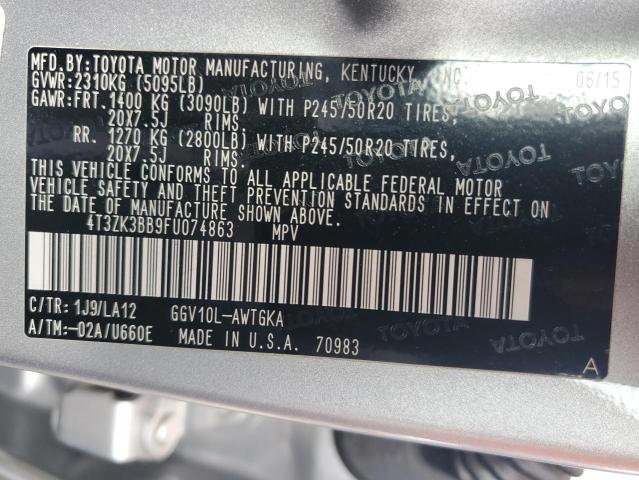 2015 TOYOTA VENZA LE - 4T3ZK3BB9FU074863