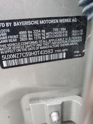 2017 BMW X3 SDRIVE2 - 5UXWZ7C59H0T43593