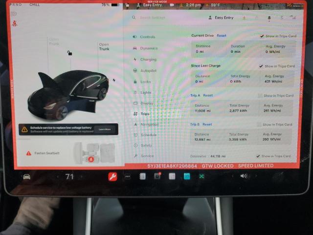 2019 TESLA MODEL 3 - 5YJ3E1EA8KF296864