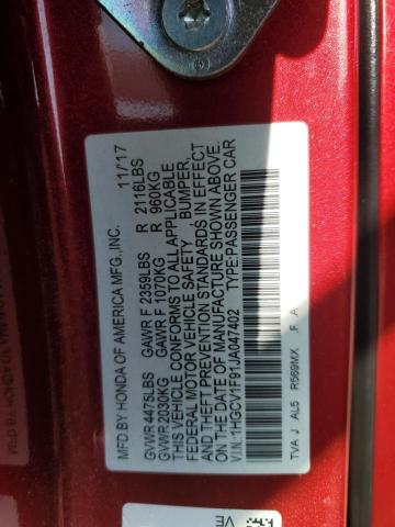 2018 HONDA ACCORD TOU - 1HGCV1F91JA047402